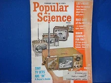 Popular Science Magazine,February 1965,Tiny TV Sets LBJ's Heart Race Cars World