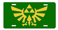 Triforce Legend of Zelda Green Background High Gloss License Plate
