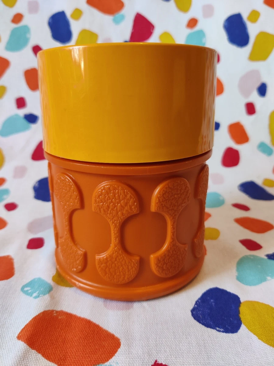 Vtg Retro Orange Supertherm Thermos Flask England 14.5cm 60s