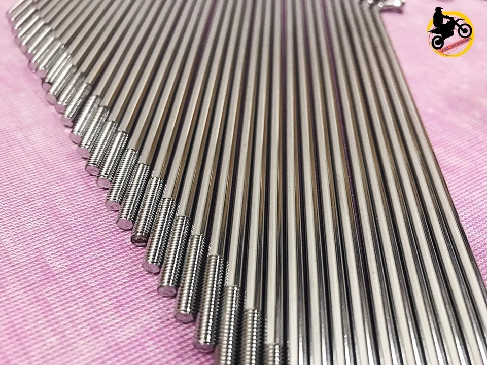 SUZUKI GT125K GT125 K  1973 FRONT+ REAR CHROME SPOKE 72  GOLD NIPPLES *nan3579* Foto 4 de 4