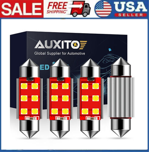 Super White 41mm 3030 6SMD LED Bulbs Fits For Interior Map Dome Lights Lamp 4Pcs