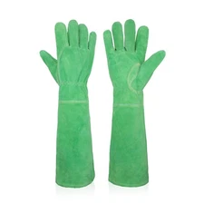 HANDLANDY Ladies Leather Gardening Gloves, Thorn Proof Long Garden Gloves