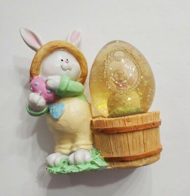 EASTER ORNAMENT WATERBALL BUNNY SNOWGLOBE SPRING EARS 4 INCH TALL MALE