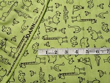 3 Yards Zoo Animals Green Baby Children Cotton FLANNEL Fabric