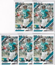 LOT (5) 2019 DONRUSS FOOTBALL A.J. BOUYE JACKSONVILLE JAGUARS - C1786