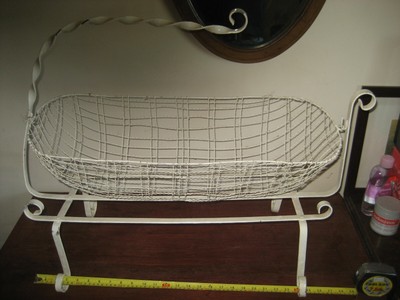 A Rare Beautyful Hand Made Painted Victorian Metal Baby Crib