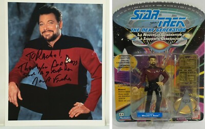 STAR TREK NEXT GEN: JONATHAN FRAKES SIGNED PHOTO AS WILLIAM RIKER + FIGUR
