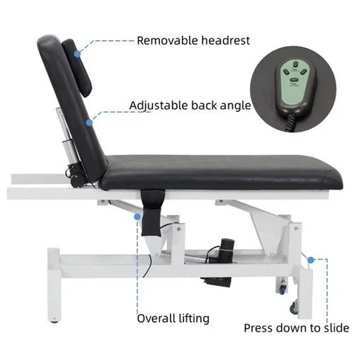 Massageliege elektrisch Massagebank Therapieliege bis 300kg Fußpedal Räder Neu - Bild 2 von 6