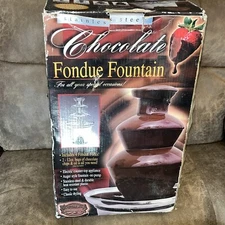 Nostalgia CFF955 3-Tier Stainless Steel Chocolate Fondue Fountain W/ Forks
