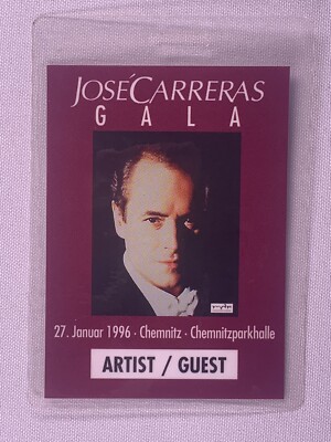 Jose Carreras Pass Ticket Laminate  Original Vintage Guest Chemnitz Germany 1996