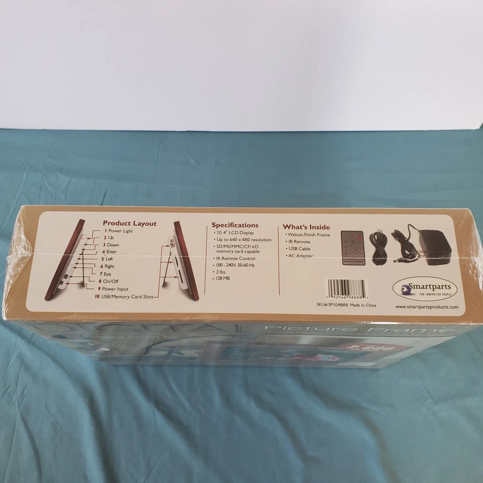 Digital picture frame 10” Inch 10.4” NEW IN BOX WOODEN FRAME BY SMARTPARTS - Image 4 of 4