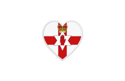 Northern Ireland Heart Flag Heat Stick Print Badge Patch Badge Patch NIR