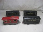 4 old tin trains New York Central Lines Caboose freight train cars car lot Marx