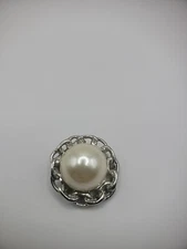 XIIX Silver Tone Scarf Tie Clip White Stone Jewelry Costume