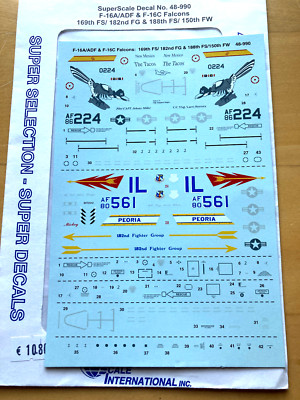 Decals 1:48 Super Scale Nr.990 F-16A ADF/C Falcons U.S.ANG