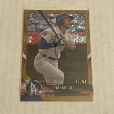 2018 Bowman Chrome Jeren Kendall 1st Bowman Gold Shimmer Refractor #37/50