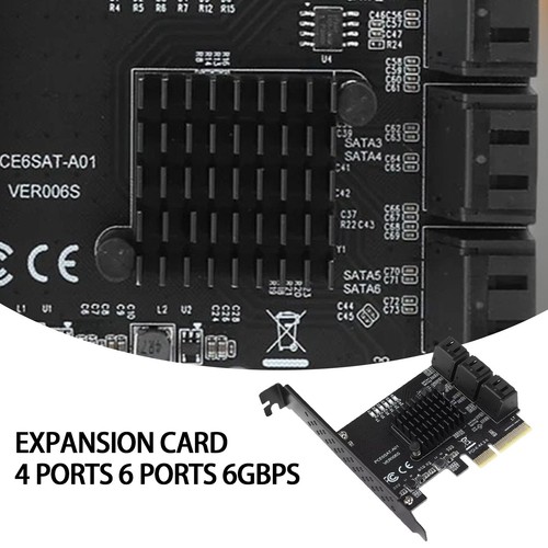 PCI-E To 6 Ports SATA 3.0 Controller Expansion Card Adapter 6Gbps For PC d cUOn - Afbeelding 4 van 10