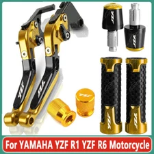 4Pcs For YAMAHA YZF R1 YZF R6 CNC Handle Grips Cap Brake Clutch Levers Sets New