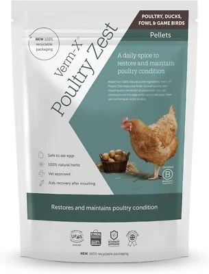 Verm-X Poultry Zest for Recovery After Moulting. Restores and Maintains Conditi