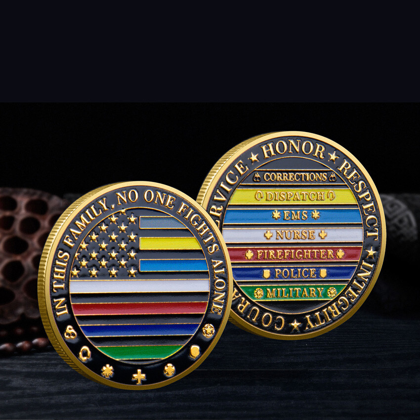 Challenge Coin Gift Police/ Firefighter/ Dispatcher/ Correction All Lives Matter