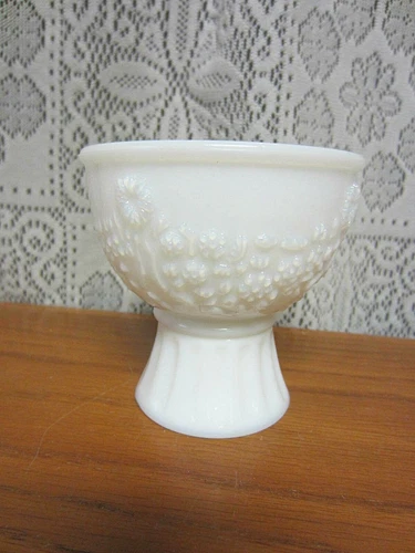 Vtg~Avon~White Milk Glass~Candle Holders~Embossed with Floral Design