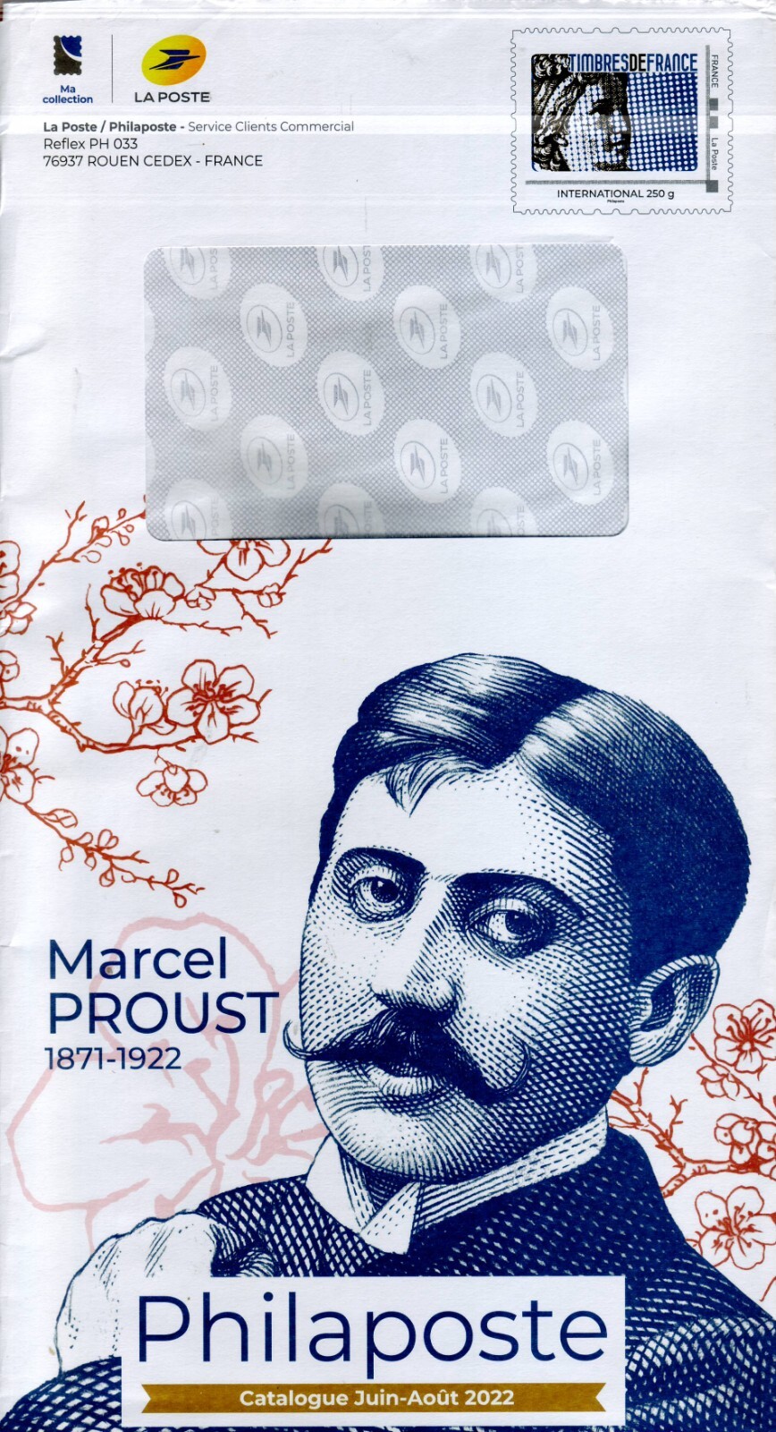 2022 France Marcel Proust postal stationery envelope collectible