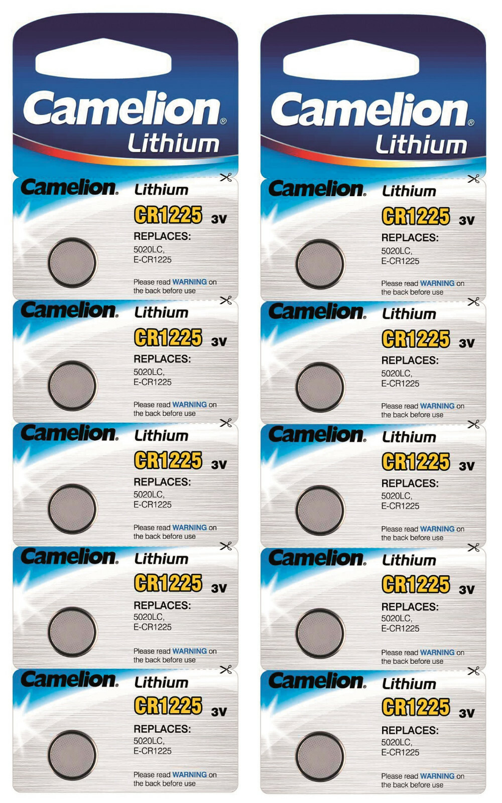 Thumbnail - 10 Stk Knopfzellen Uhrenbatterien Knopf Zellen Camelion 3v - Cr1225
