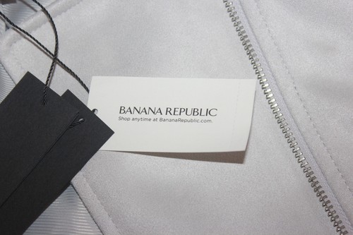 Banana Republic Moto Jacket Vegan Suede Lite Grey Women's Size XXL NWT - Picture 13 of 17