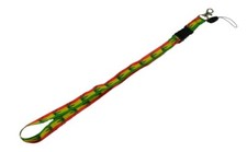 Keychain Lanyard Rasta Red Yellow Green with Ganja Marijuana