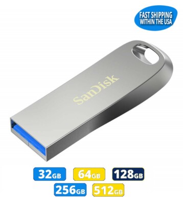 SanDisk Ultra Luxe USB 3.2 Metal Flash Drive (32GB-512GB) Wholesale Memory lot