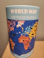 World Map 500 Piece Puzzle Poster 19.7" x 13.8" Age 10 New