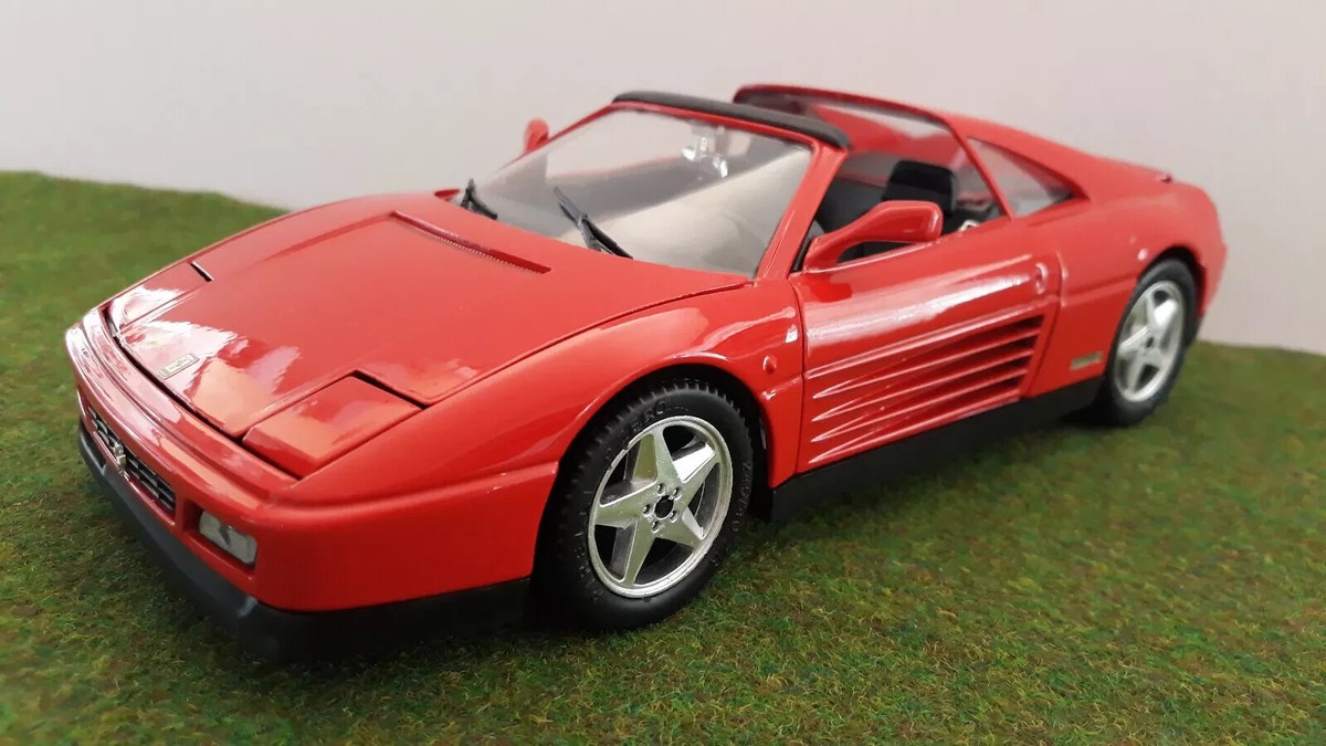 FERRARI 348 SPIDER cabriolet ouvert open 1989 noire 1/18 MIRA voiture miniature