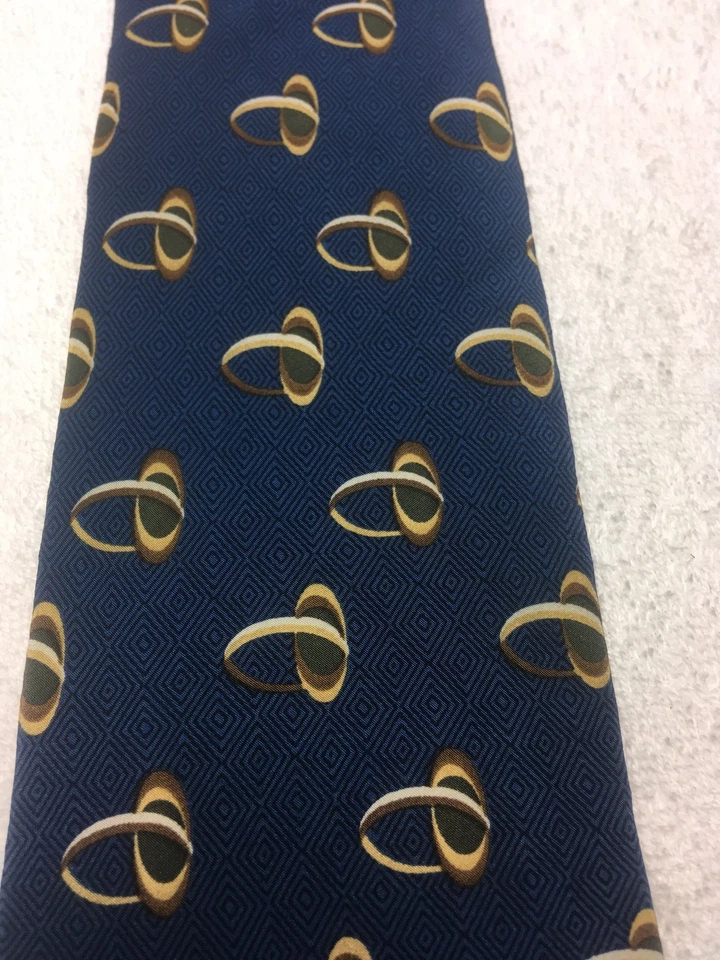 BILL BLASS CORBATA HOMBRE AZUL CON MARRÓN BEIGE 4 X 57 Foto 3 de 4