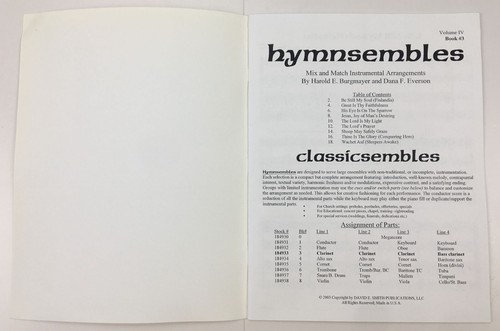 Hymnsembles Volume 4 Book 3 Sheet Music Instrumental Arrangements for Clarinets - Picture 2 of 5