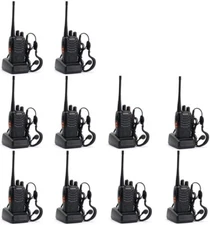 10Pcs Handheld Walkie Talkies, Baofeng 888S USB 2-Way Radios with Earphones