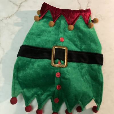 Christmas Pet Green Elf Costume Size S Holiday Dog Cat Costume