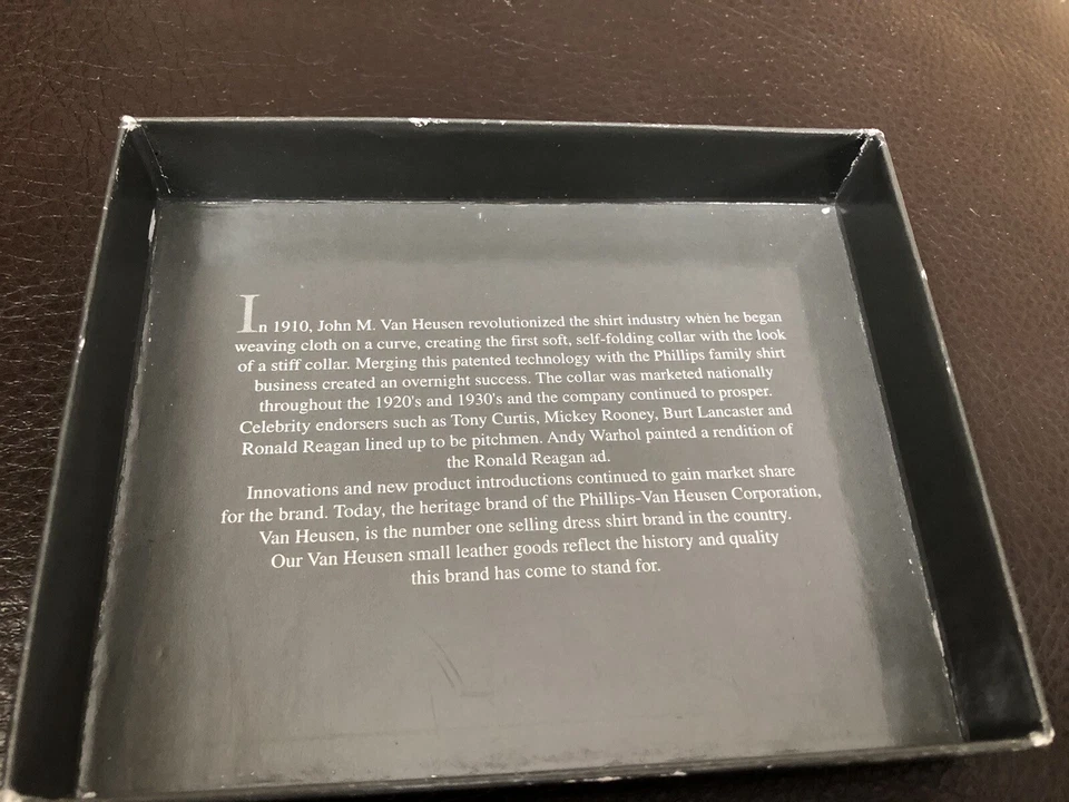 НОВЫЙ VAN HEUSEN ИЗ НАТУРАЛЬНОЙ КОЖИ СКЛАДНОГО ЧЕРНЫЙ МУЖСКОЙ БУМАЖНИК - Изображение 4 из 4