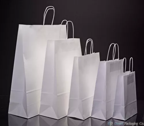 white paper bags twist handle party and gift carrier / paper bags with handles image 1