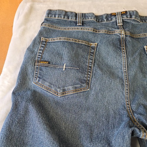 Ariat Rebar M4 Jeans Men's Size 42x30 Relaxed Boot Blue Loop Lock High Rise 0885 - Picture 19 of 21