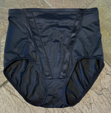 Maidenform 2XL Black SATIN Stripe Firm Control Shaper Panties 0454 VINTAGE
