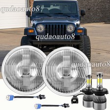 Pair 130w Glass 7 Round Led Headlights For Jeep Wrangler 1997-2018 Tj Lj Jk S Pair 130w Glass 7 Round Led Headlights For Jeep Wrangler 1997-2018 Tj Lj Jk S