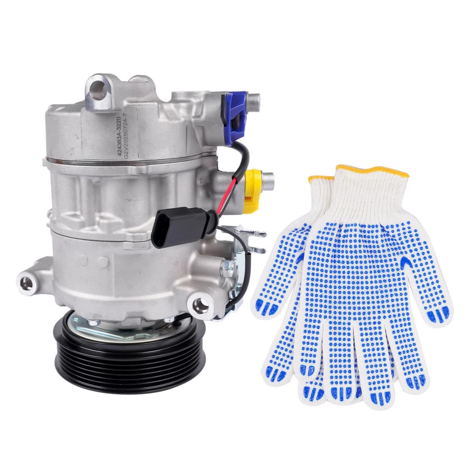 Compresor de aire acondicionado con polea de 6 ranuras para Audi A4 A5 A6 Allroad A7 Sportback Q7 Q8 Foto 3 de 4