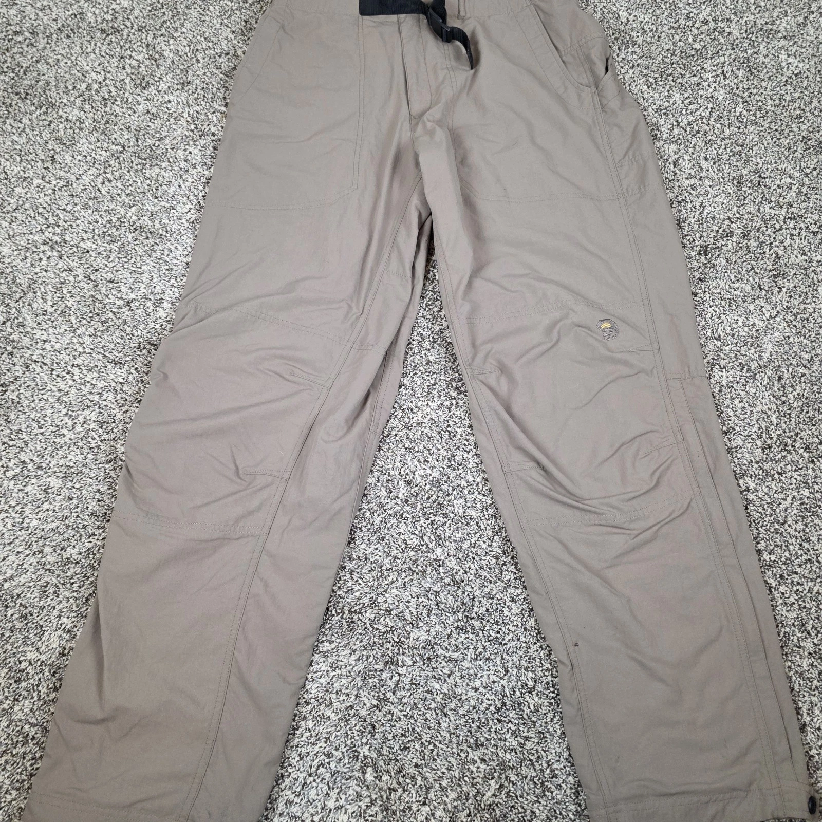Mountain Hardwear Hiking Pants Mens L x 31.5 Tan Belted 100% Nylon Zip Cuffs