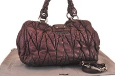 Autentica borsa a tracolla MIU MIU vintage in pelle 2 vie viola AB497