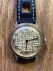 Vintage 1975 Timex Marlin Date Working Fair Condition Black Rally Strap As-Is