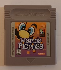 Mario’s Picross Nintendo Gameboy Game & Manual & Protective Case Authentic