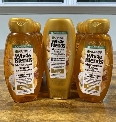 LOT (12) GARNIER WHOLE BLENDS MOROCCAN ARGAN CAMELLIA OIL SHAMPOO & CONDITIONERS