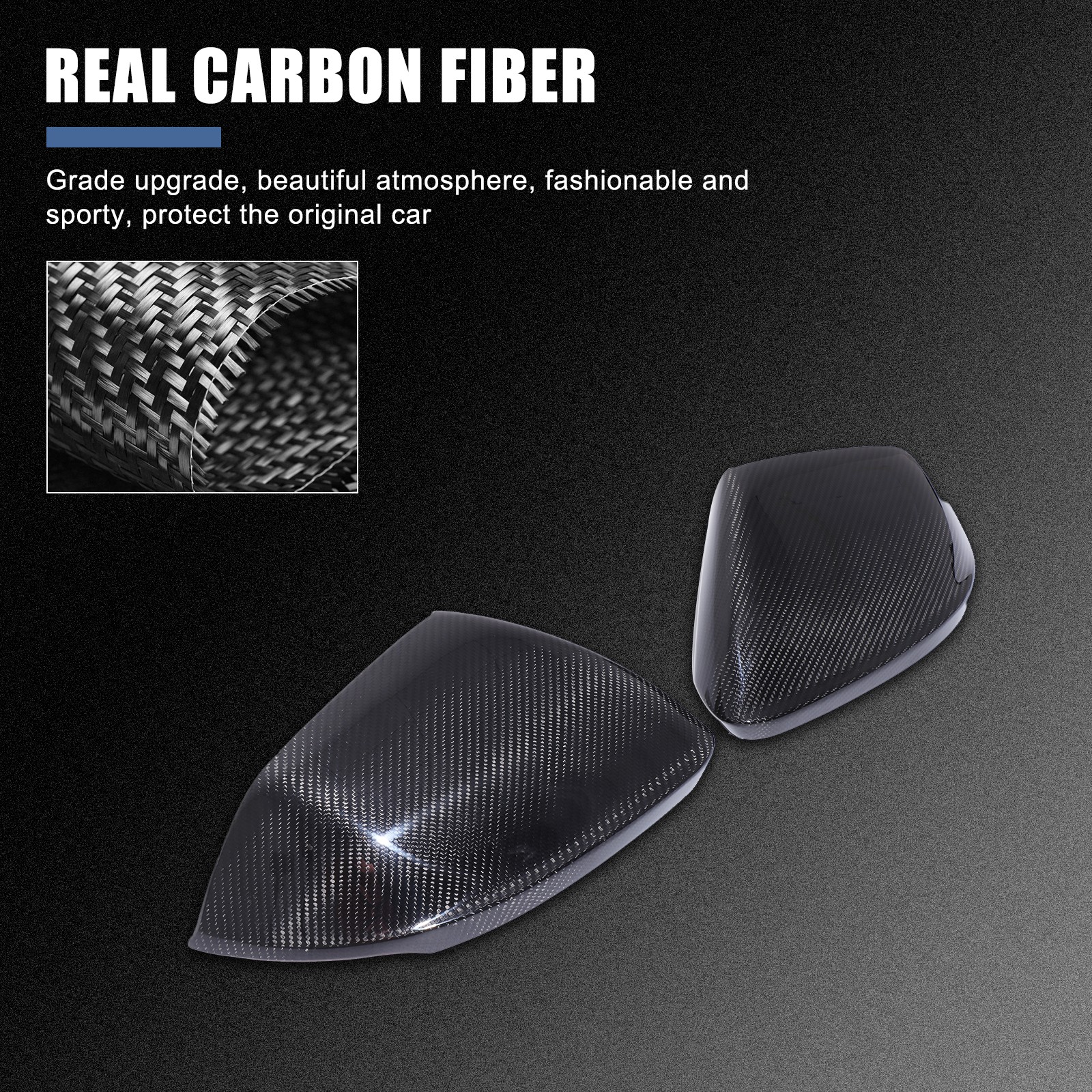 Carbon Fiber Side Wing Mirror Cover +Door Handle Trim For Lamborghini Urus 2018+