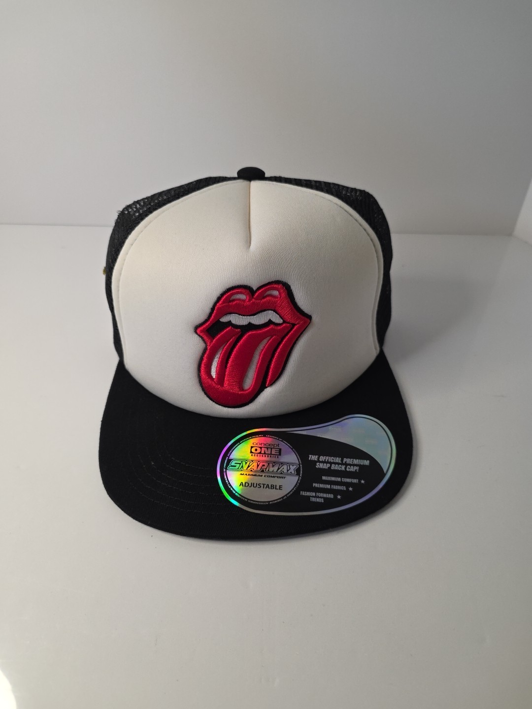 Brand New Rolling Stones Trucker Cap Hat Tongue Logo On Size Fits All Black (A9)