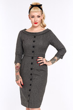 Vintage Marc Jacobs Light Grey Wool Blend Wiggle Dress Sz 4 Retro Preppy